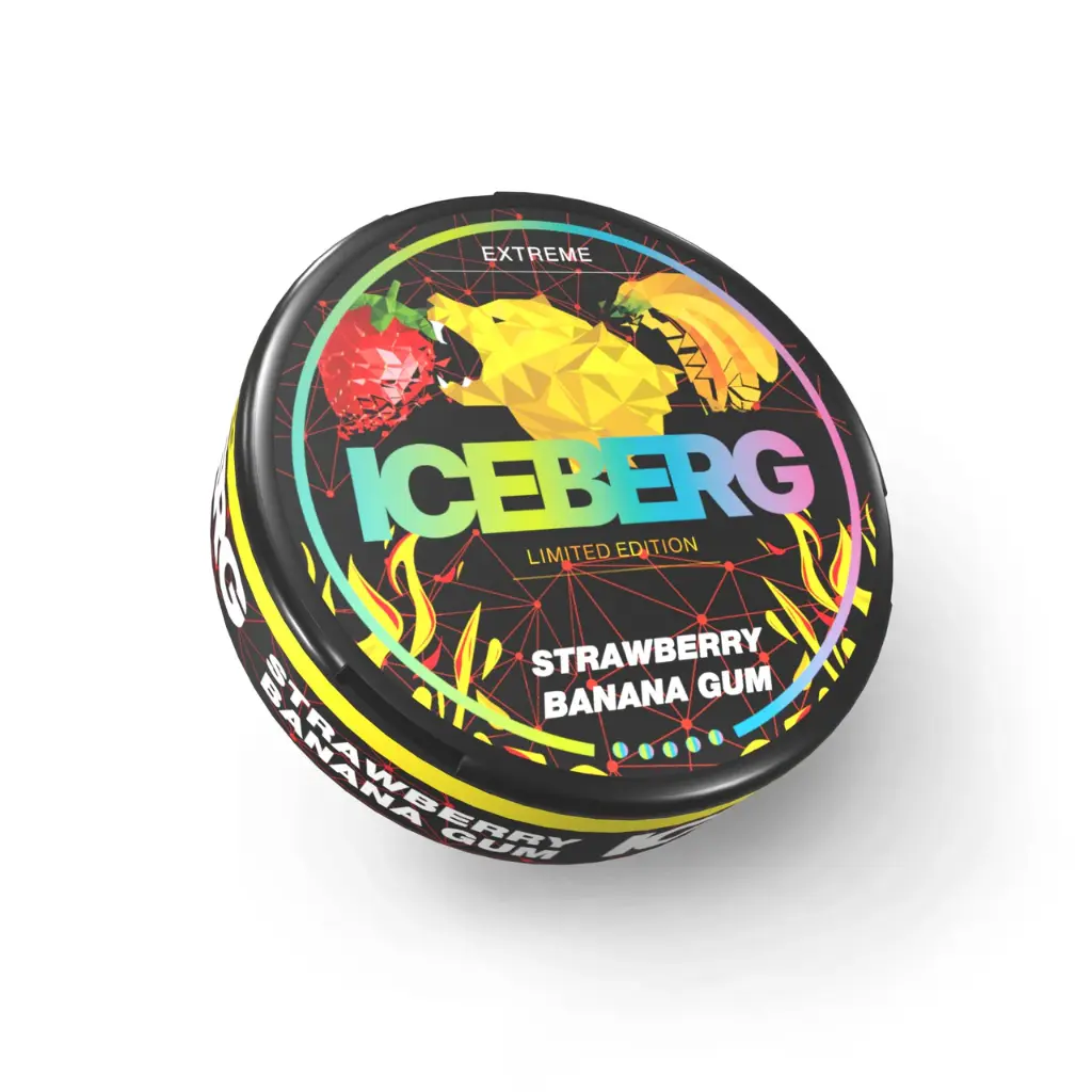 ICEBERG Strawberry Banana Gum - Rouleau de 10 boîtes