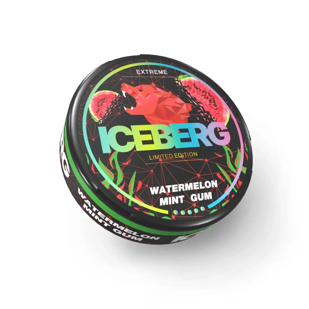 ICEBERG Watermelon Mint Gum - Rouleau de 10 boîtes