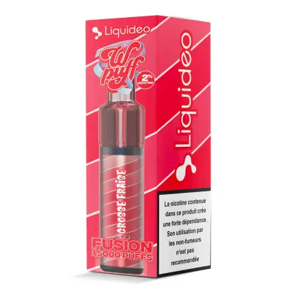 KIT Grosse Fraise 15K -  10X Wpuff Fusion Liquideo (Taux de Nicotine : 20mg)