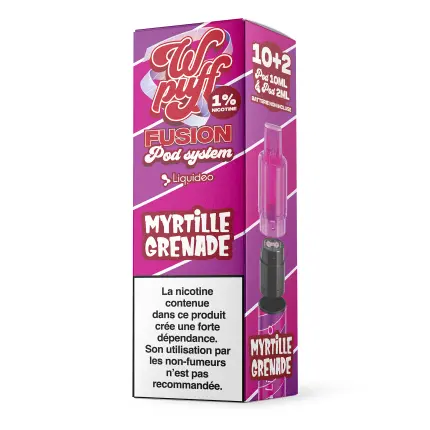 KIT Myrtille Grenade 15K -  10X Wpuff Fusion Liquideo (Taux de Nicotine : 20mg)